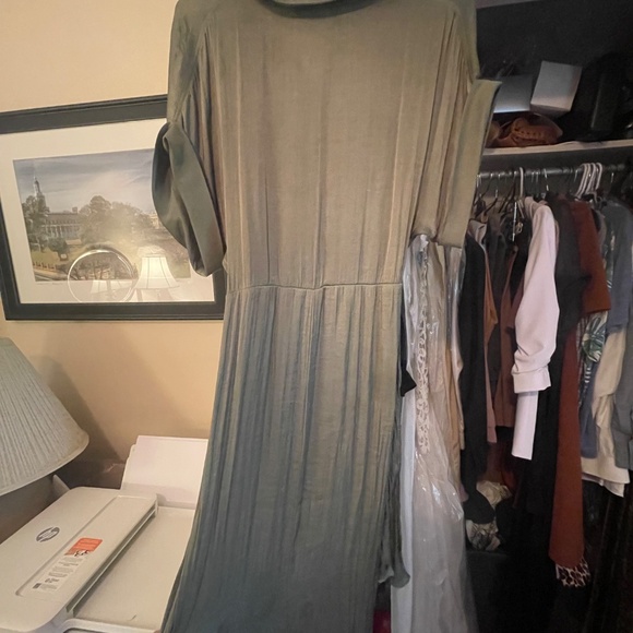 Steve Madden Tori Tie Waist Dress Olive Green - Picture 5 of 6
